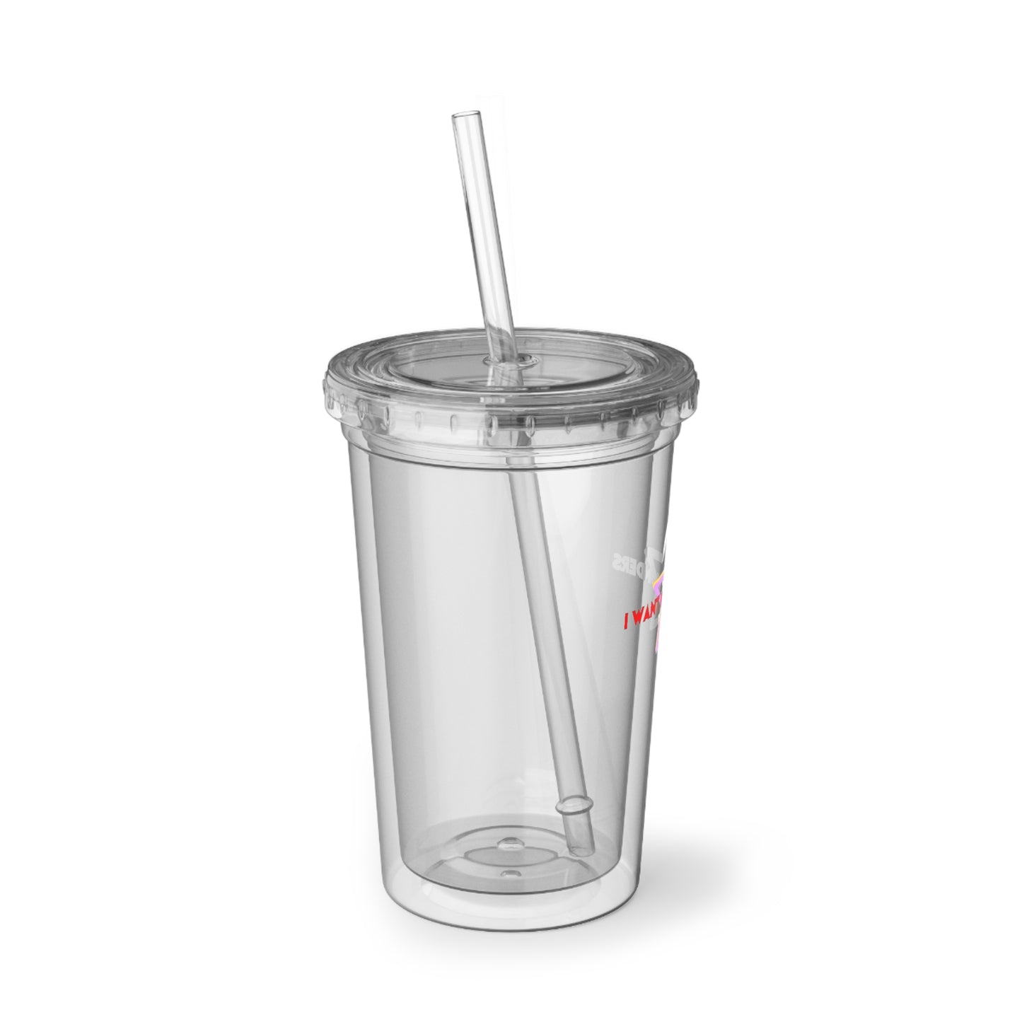 Clear Acrylic Tumbler - "I Want Hot Wonders" Pink Star