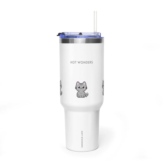 40oz Vacuum Tumbler - Insulated Travel Mug with Handle (Hot Wonders)